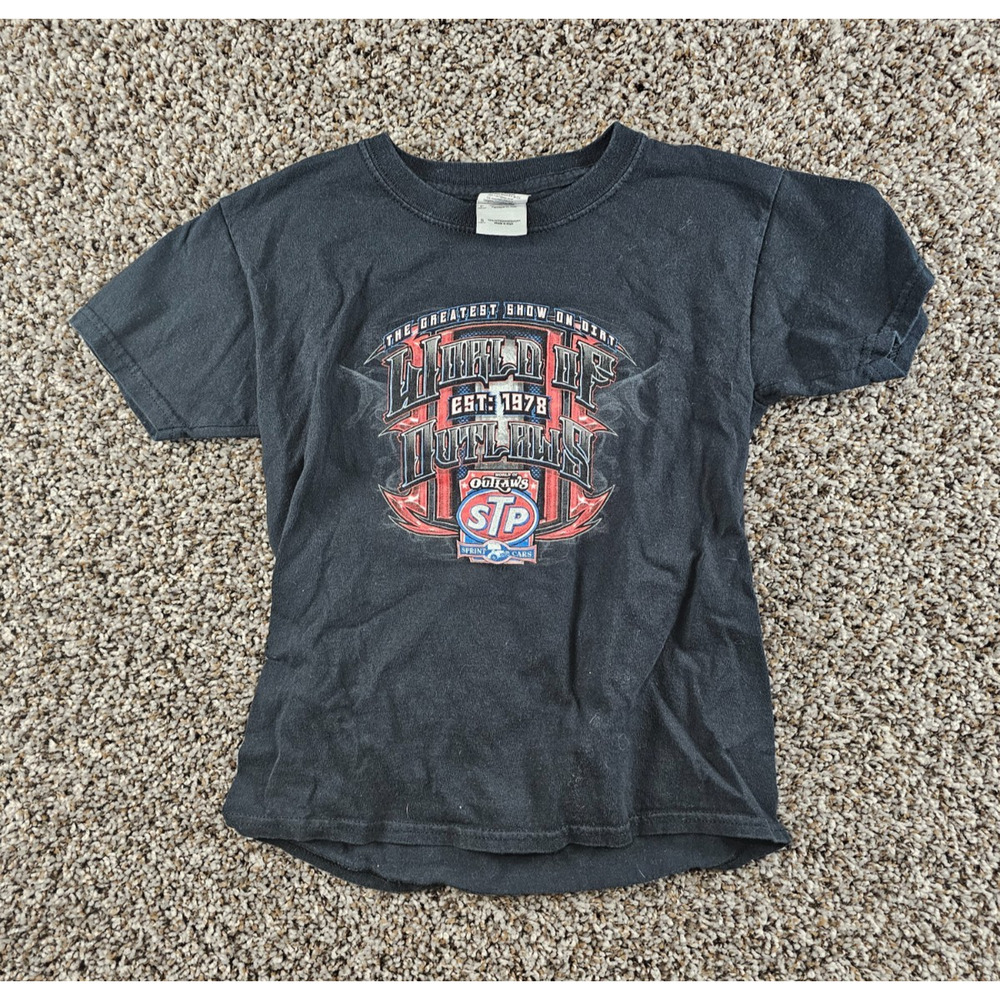 World of Outlaws Sprint Car Racing Short Sleeve T Shirt Boys Sz S